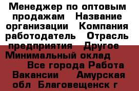 Менеджер по оптовым продажам › Название организации ­ Компания-работодатель › Отрасль предприятия ­ Другое › Минимальный оклад ­ 25 000 - Все города Работа » Вакансии   . Амурская обл.,Благовещенск г.